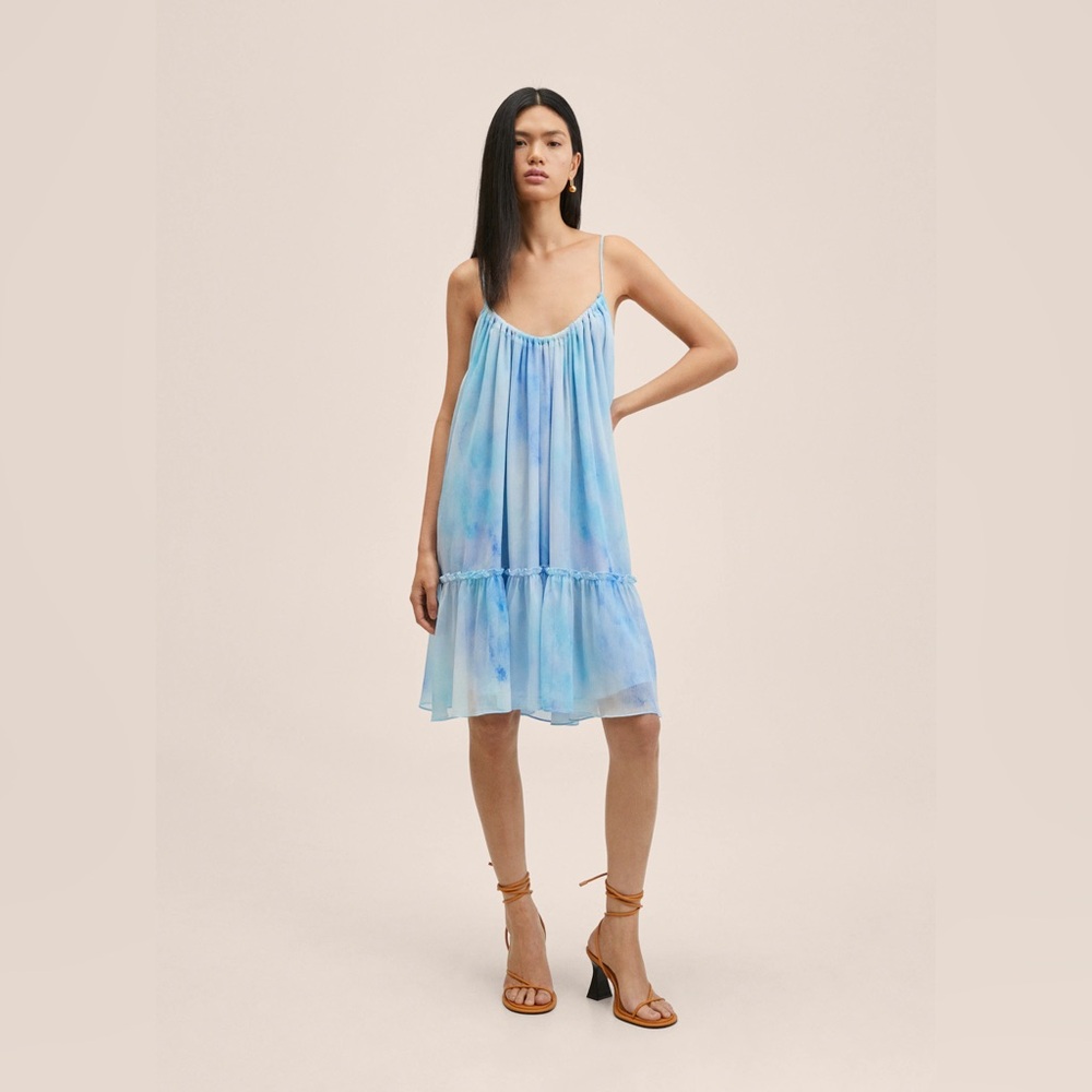 Mango ruffles chiffon dress - Picture 3 of 8